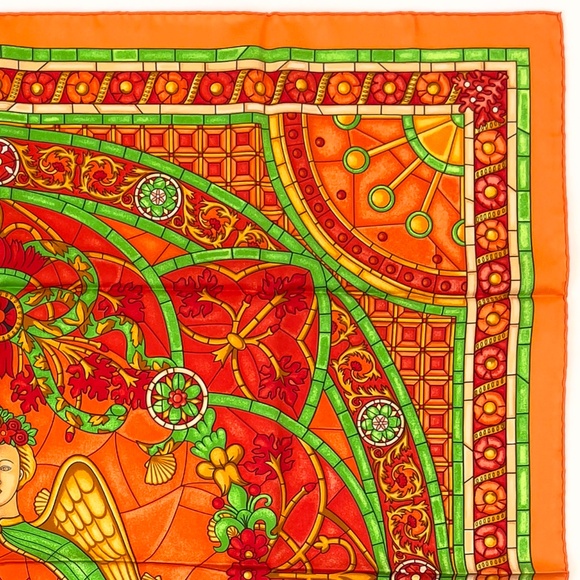 RARE! NWT Hermes Scarf Carré 90 "Lumbers de Paris" in Orange - Picture 8 of 10